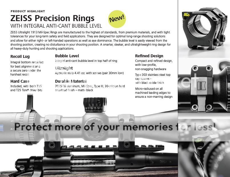 NEW Precision Rings From Zeiss Long Range Only